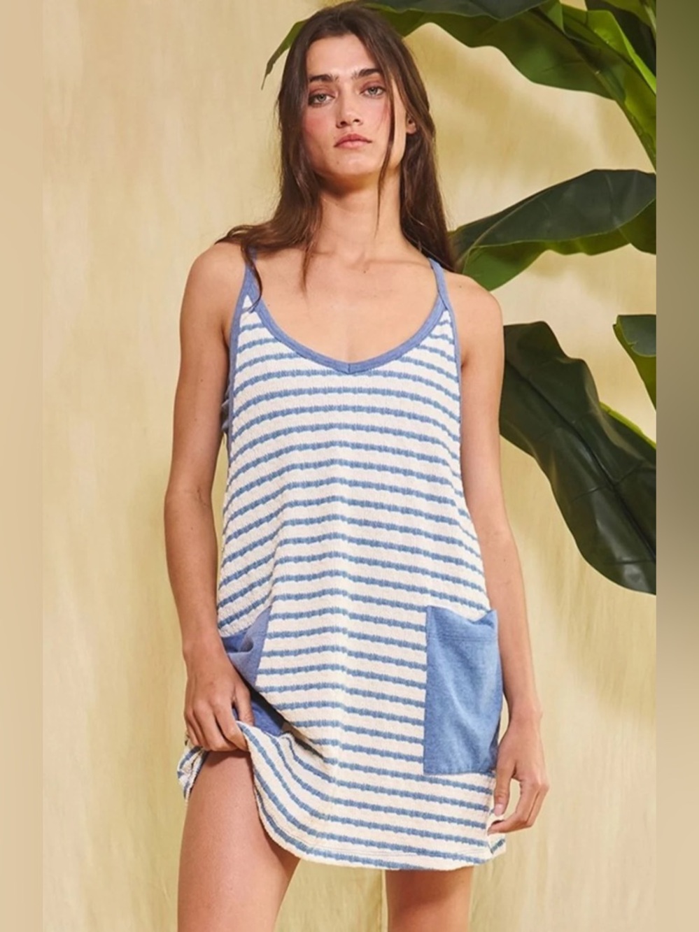 Striped Romper with Pockets